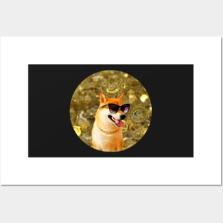 Thug Doge stickers and magnets! Crypto shiba! Posters and Art